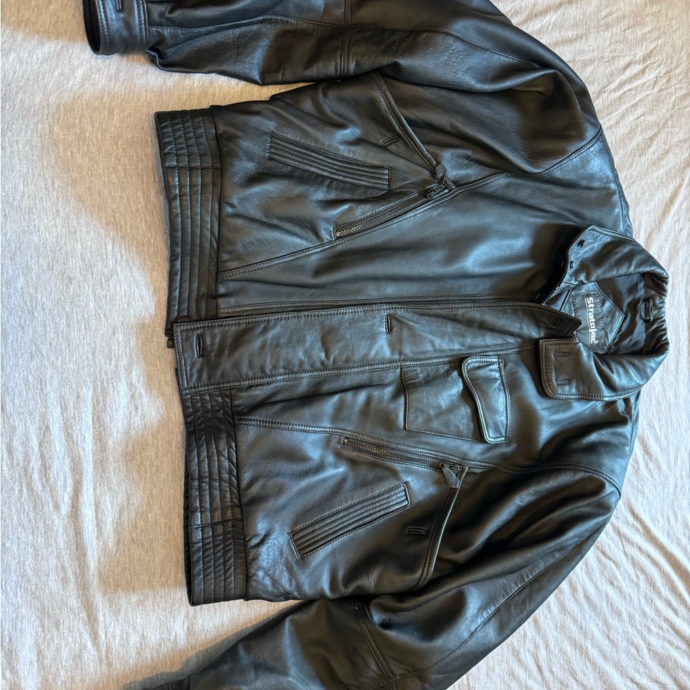 Stratojac genuine leather riding jacket
